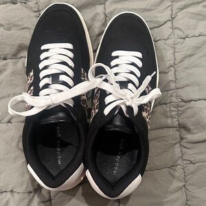 Madden Girl Black and Leopard Print Sneakers
